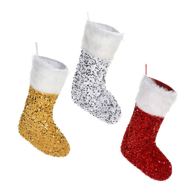Weihnachtssocke mit Pailletten