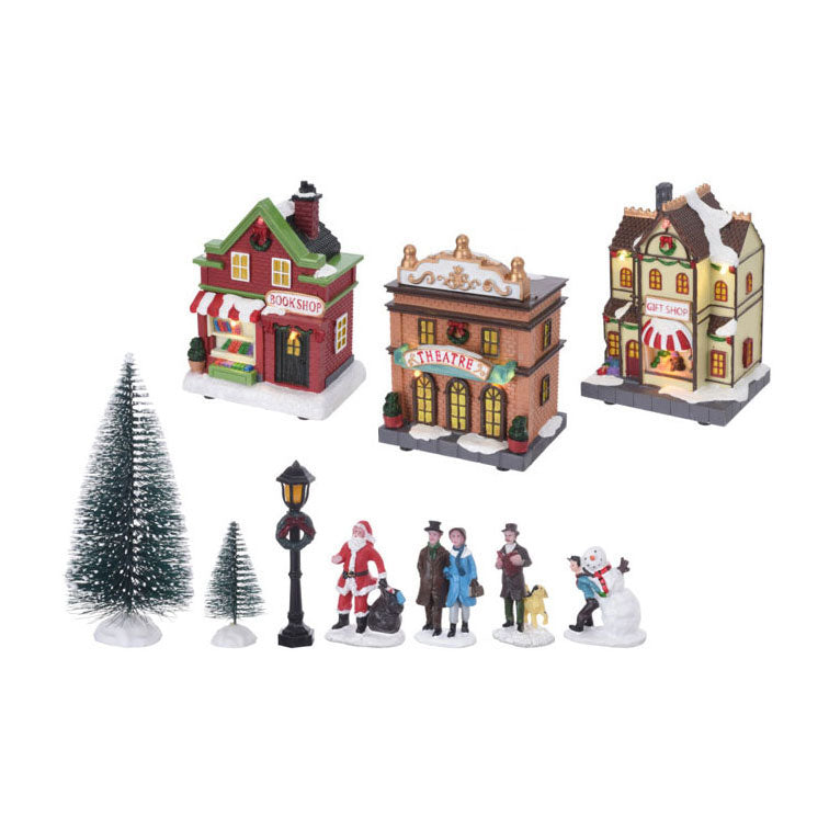 Weihnachtsdorf mit LED -Set, 17dlg.