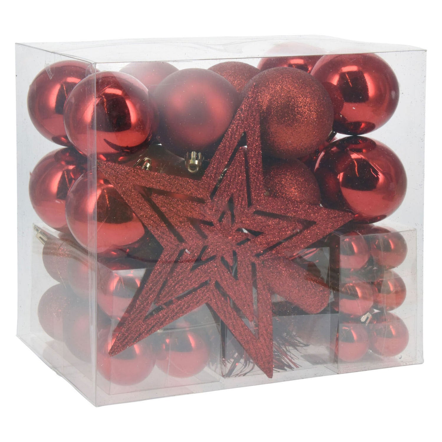 Weihnachtskugeln mit Peak Red, 54st.
