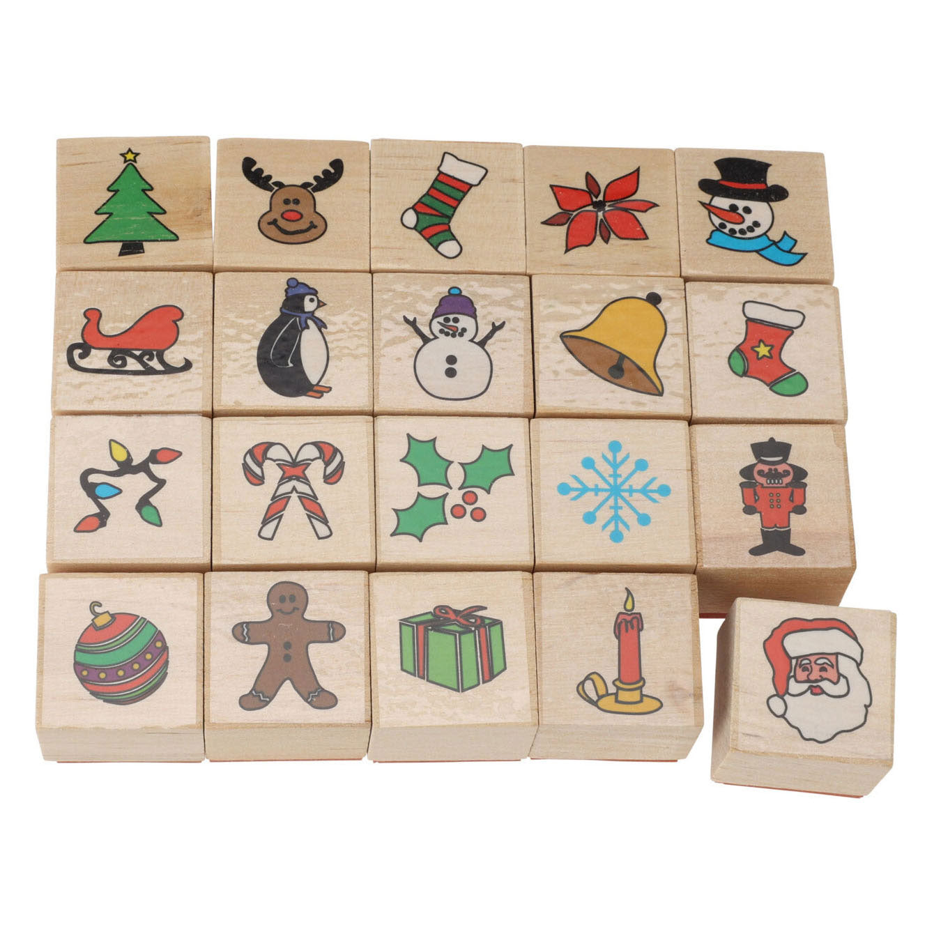 Holzstempel Set Weihnachten, 20dlg.