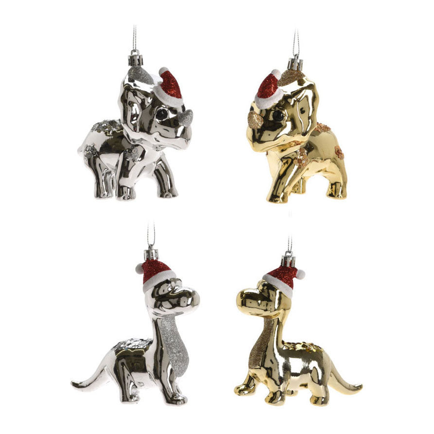 Dinosaurus Weihnachtsanhänger 12 cm, 24st.