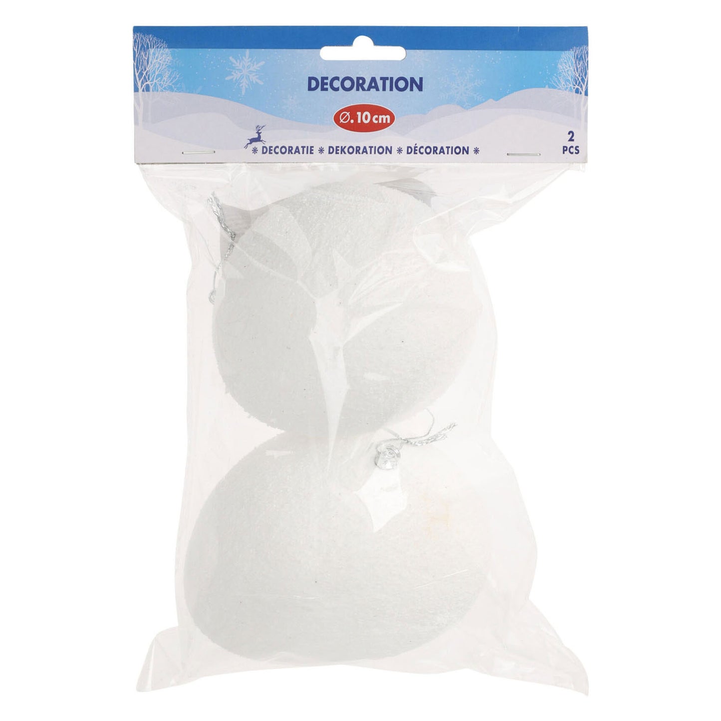 Weihnachtsanhänger Snowball 10cm, 2st.