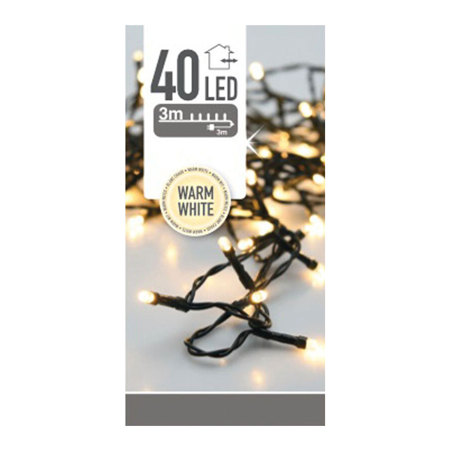 AußenlED -Beleuchtung 40 LED - warmes Weiß, 300 cm