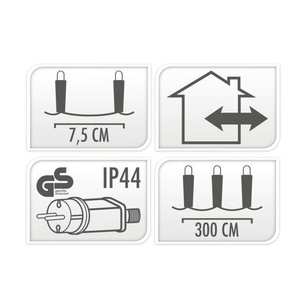 AußenlED -Beleuchtung 40 LED - warmes Weiß, 300 cm