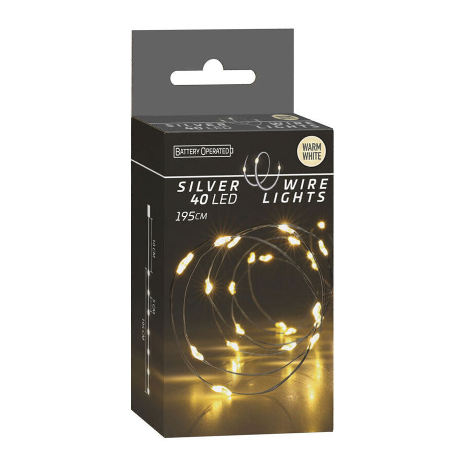 Silber Brao 40led Warm White, 195 cm