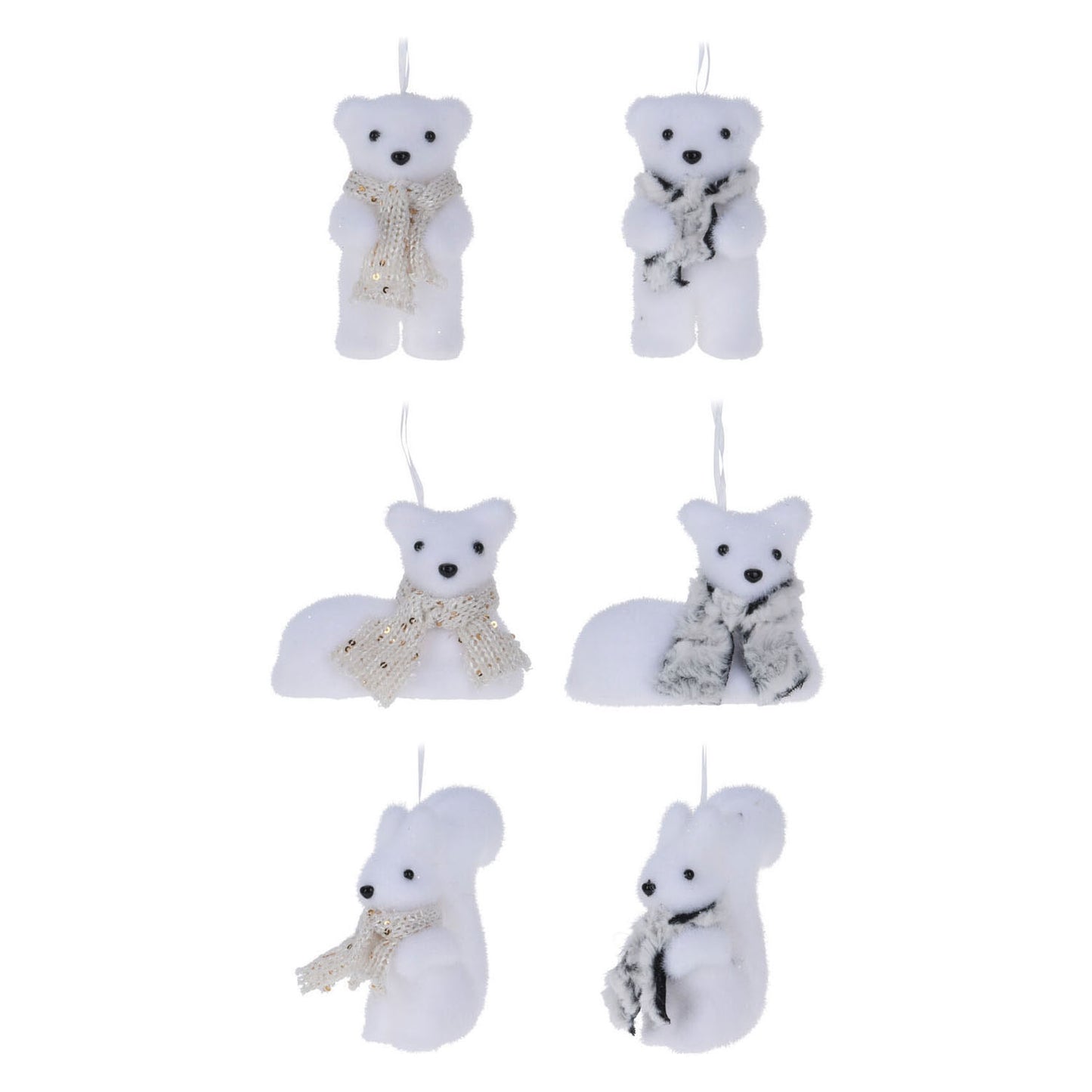 Weihnachtsanhänger Snow Animal 11x7cm, 24 Set von 24