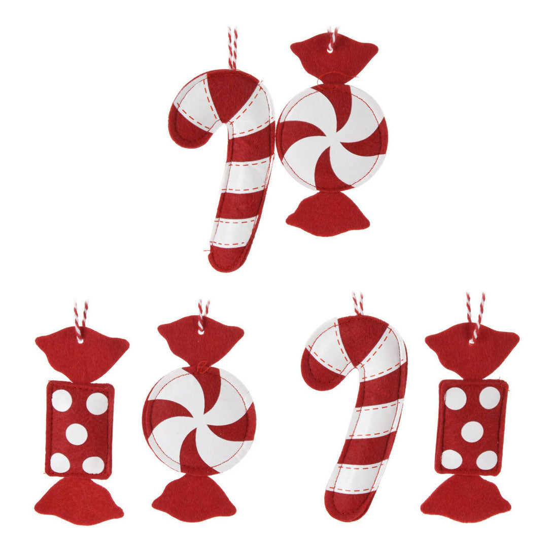 Weihnachtsbügel fühlte Süßigkeiten, 12 Set von 12