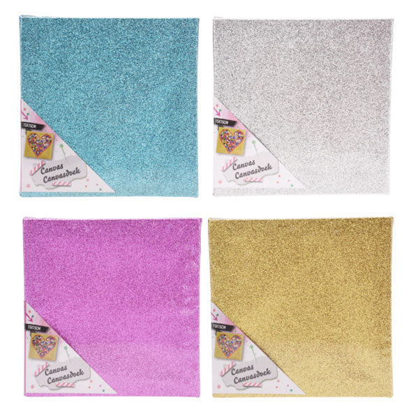 Leinwand Glitter 15x15cm, 12 -Set von 12