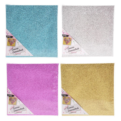 Leinwand Glitter 15x15cm, 12 -Set von 12