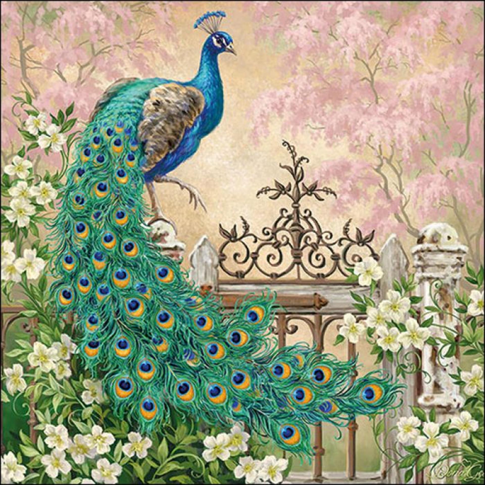 Ambiente Serviette 33cm edler Pfau
