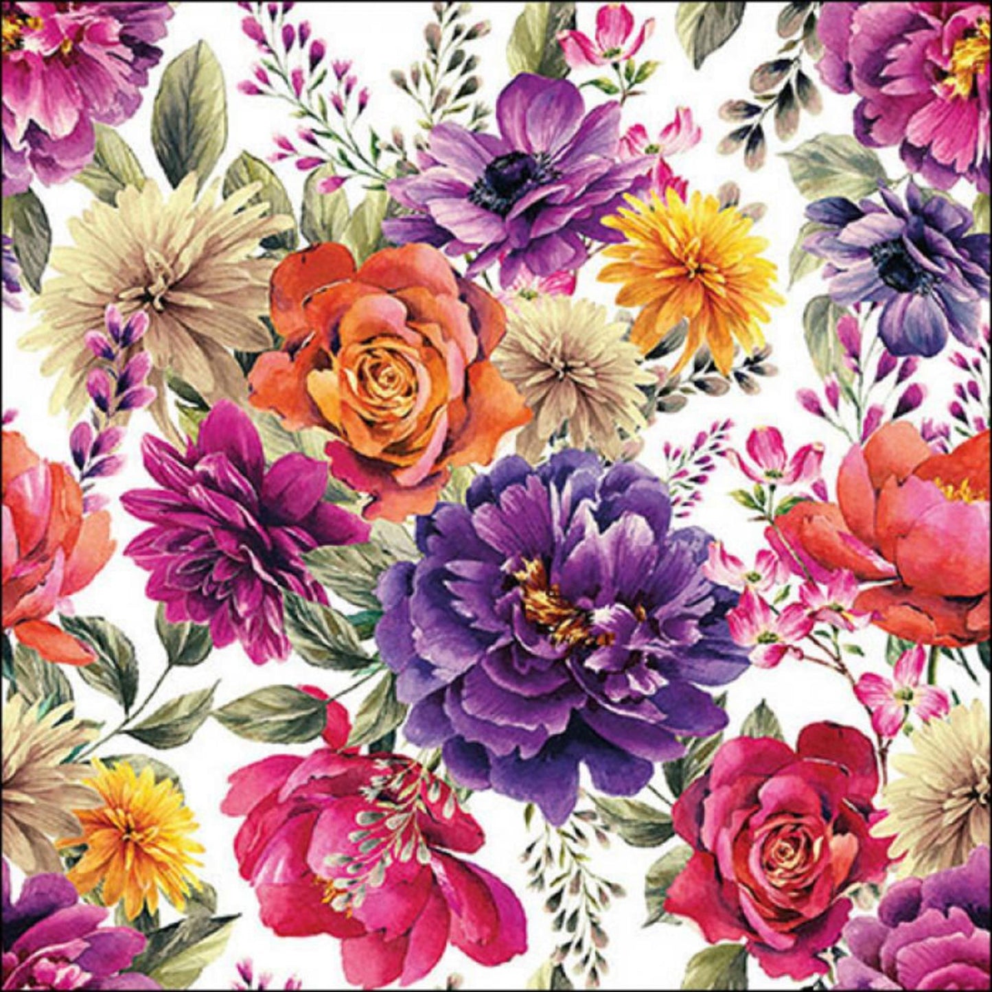 Ambiente Serviette 33cm Anne White FSC Mix