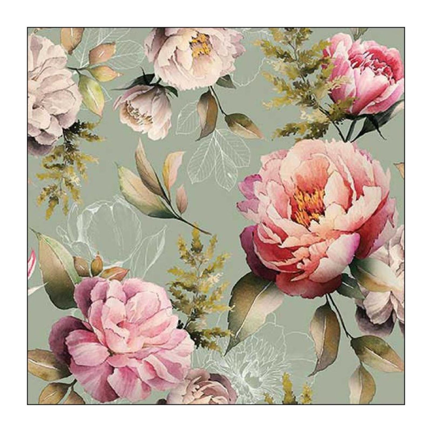 Ambiente Serviette 25x25cm Pfingstrosen