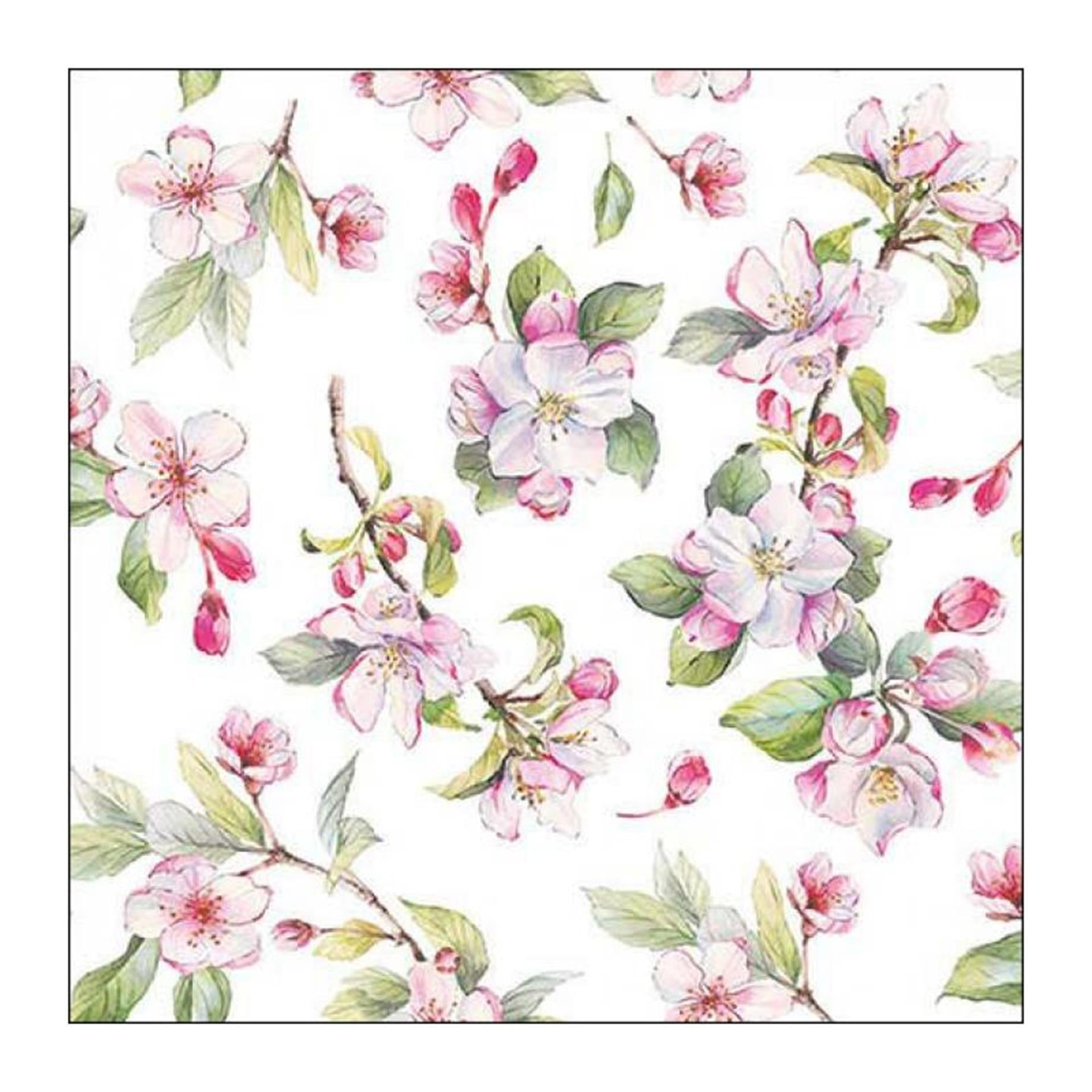 Ambiente Serviette 25 Frühlingsblüten weiß