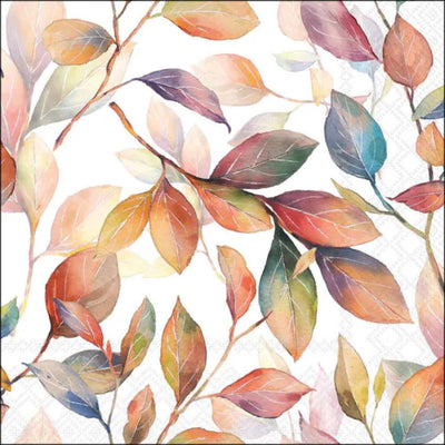 Ambiente-Servietten, bunte Blätter, 33 x 33 cm, Papier 100 % FSC-Mix