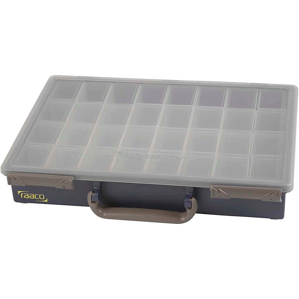 Raaco Aufbewahrungsbox, 32 separate Fächer, H: 5,7 cm, Maße 33,8x26,1 cm, 1 Stück