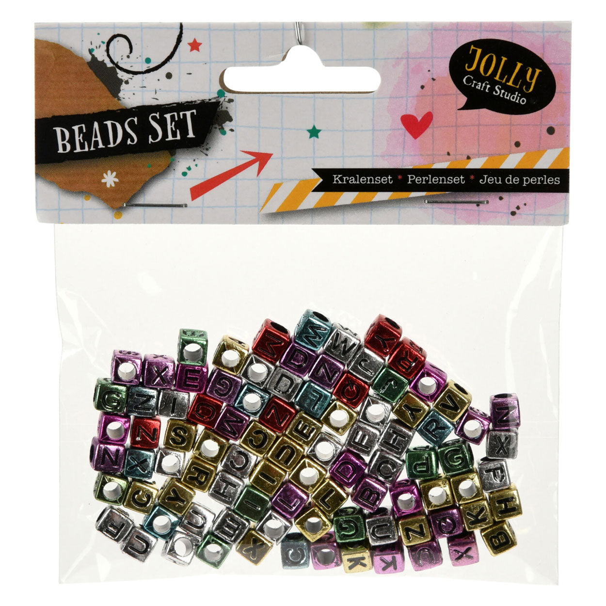 Perle -Set Metallic Letters, 15 Gramm pro Tasche