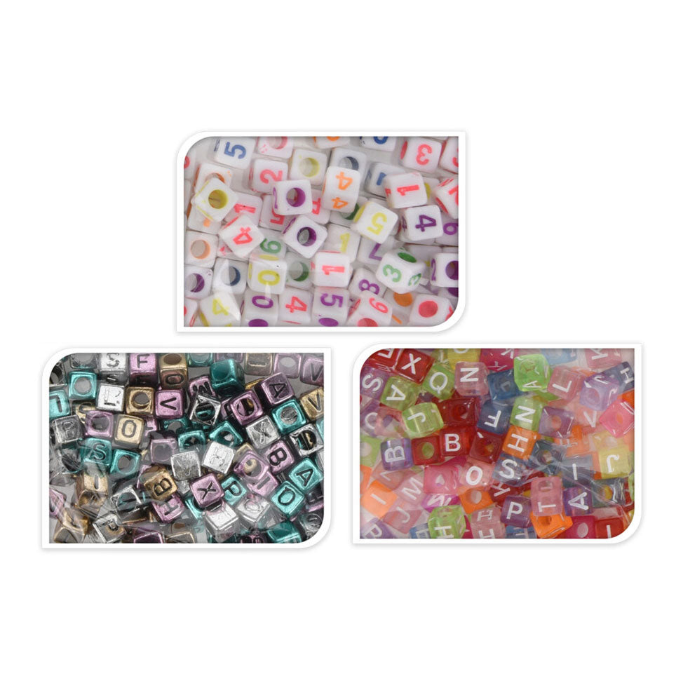Perle -Set Metallic Letters, 15 Gramm pro Tasche