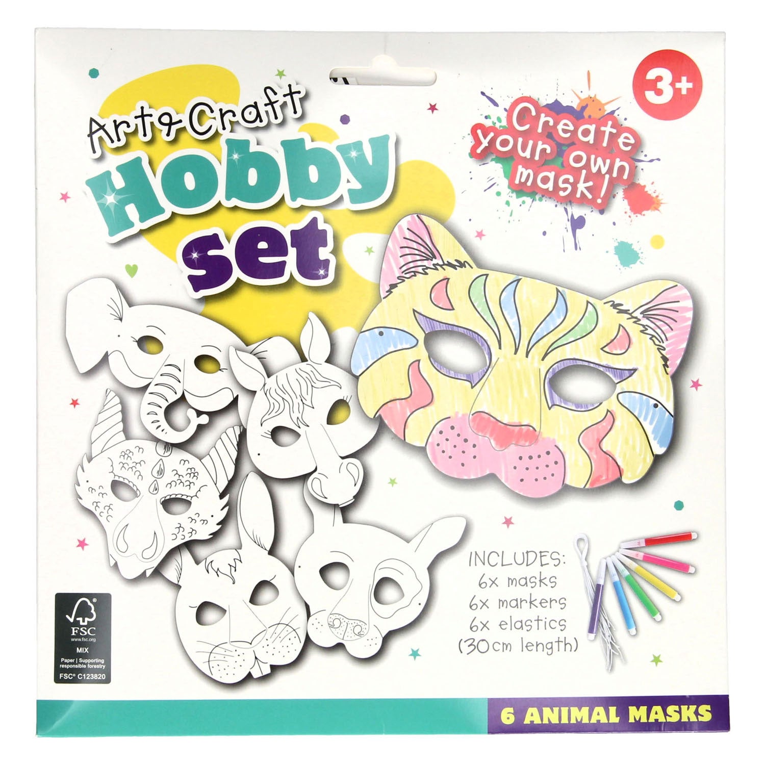 Tiermaskenfarben mit Markern, 6st.