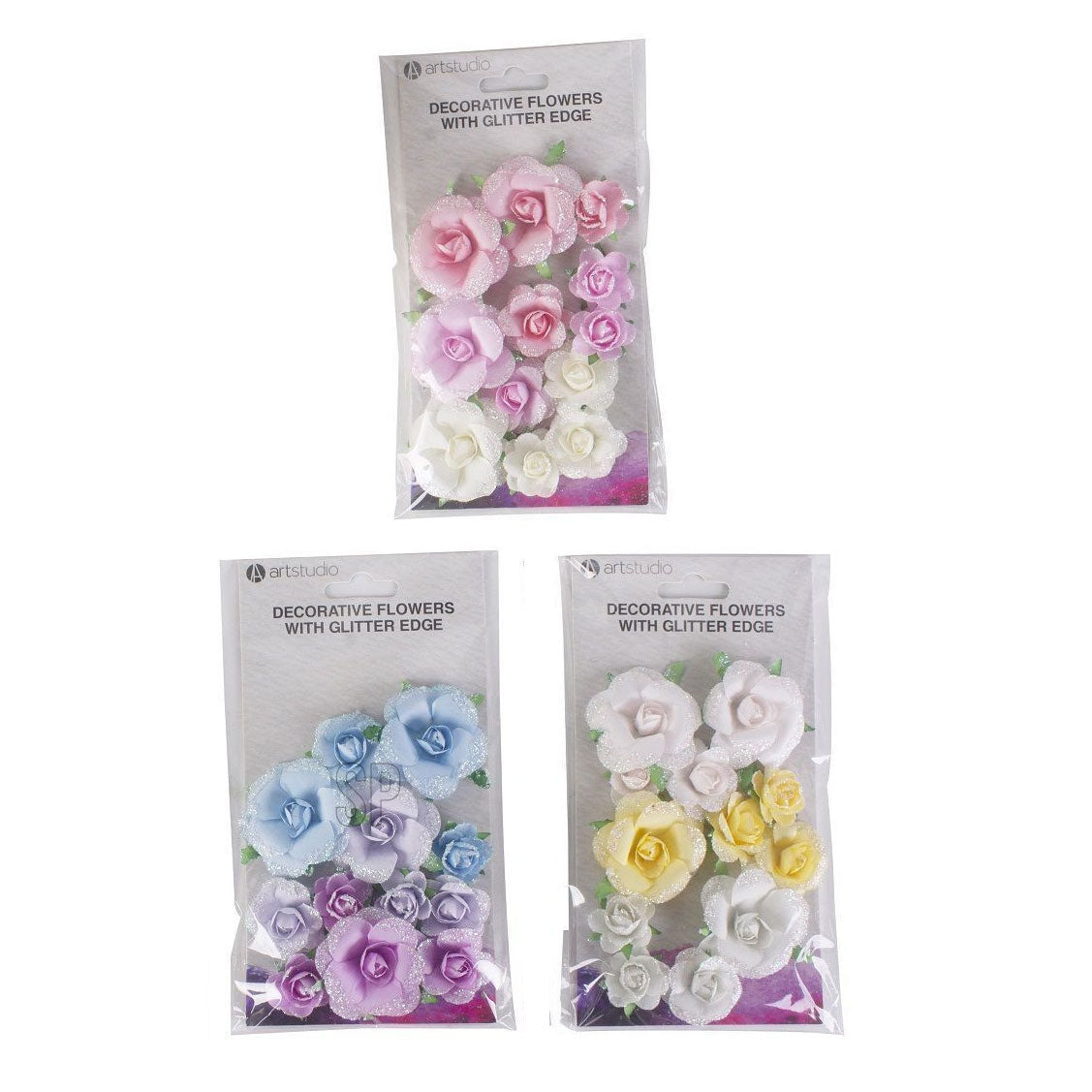 Papierblumen mit Glitzer
