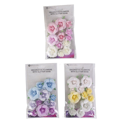 Papierblumen mit Glitzer