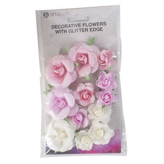 Papierblumen mit Glitzer