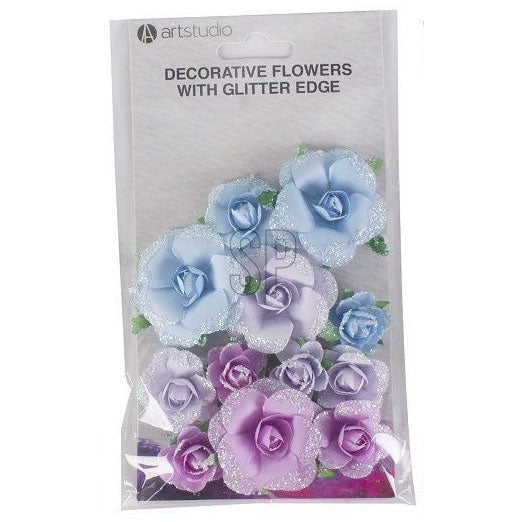 Papierblumen mit Glitzer