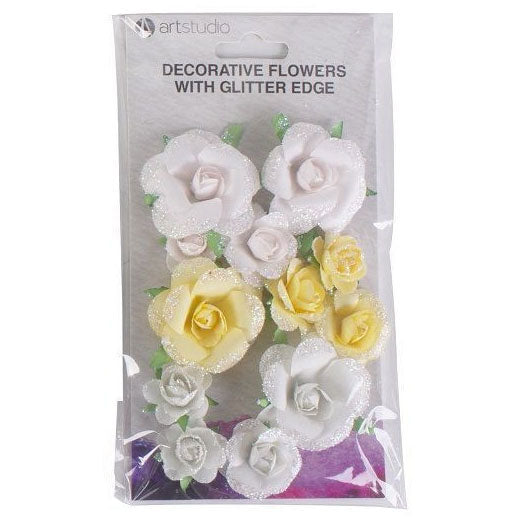 Papierblumen mit Glitzer
