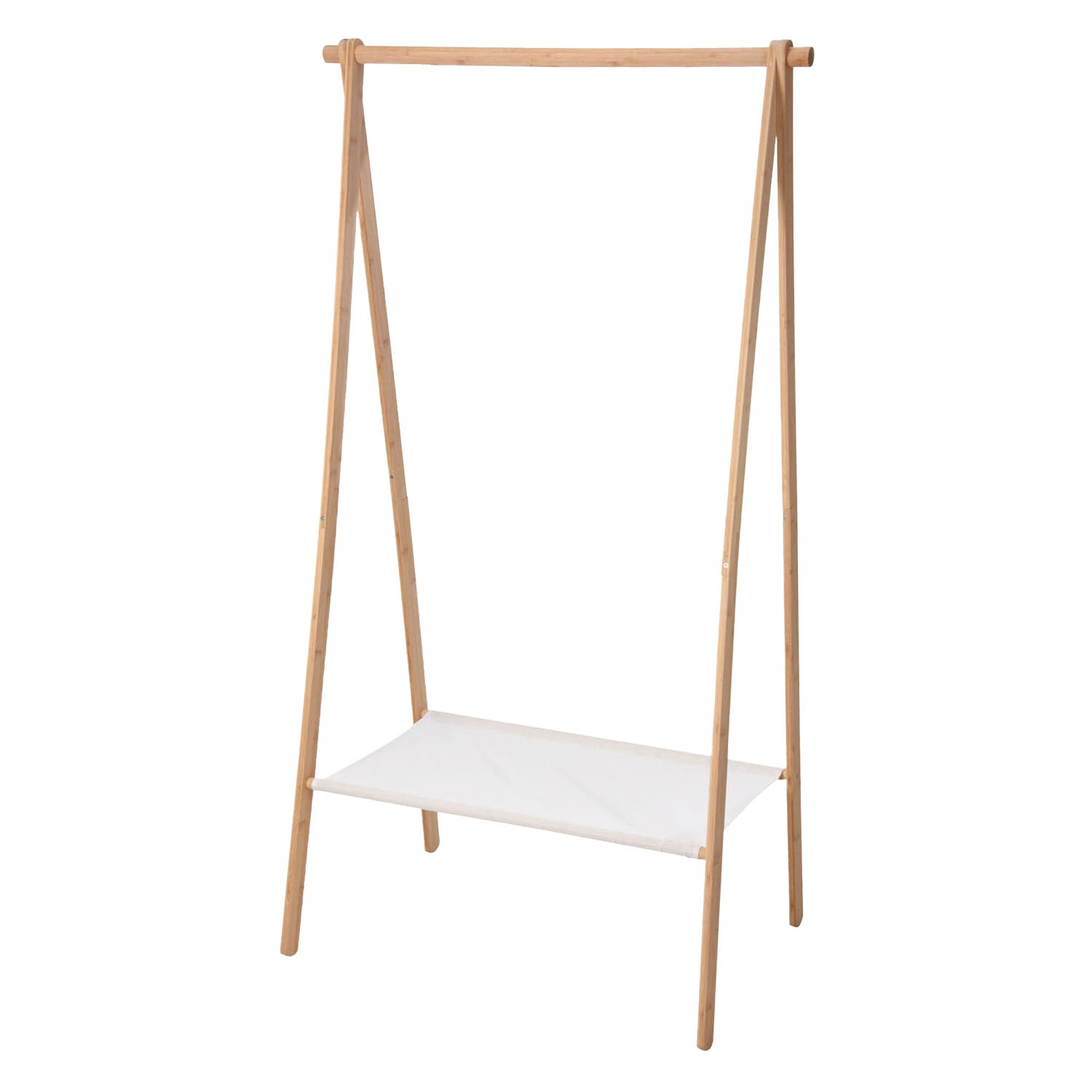 Bamboo mit Bekleidungsregal, 86x57x155 cm