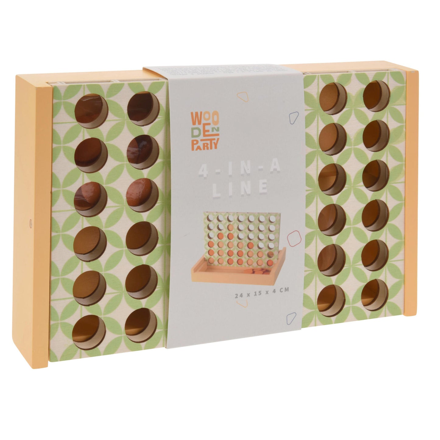 Holzbrettspiel vier auf einer Linie