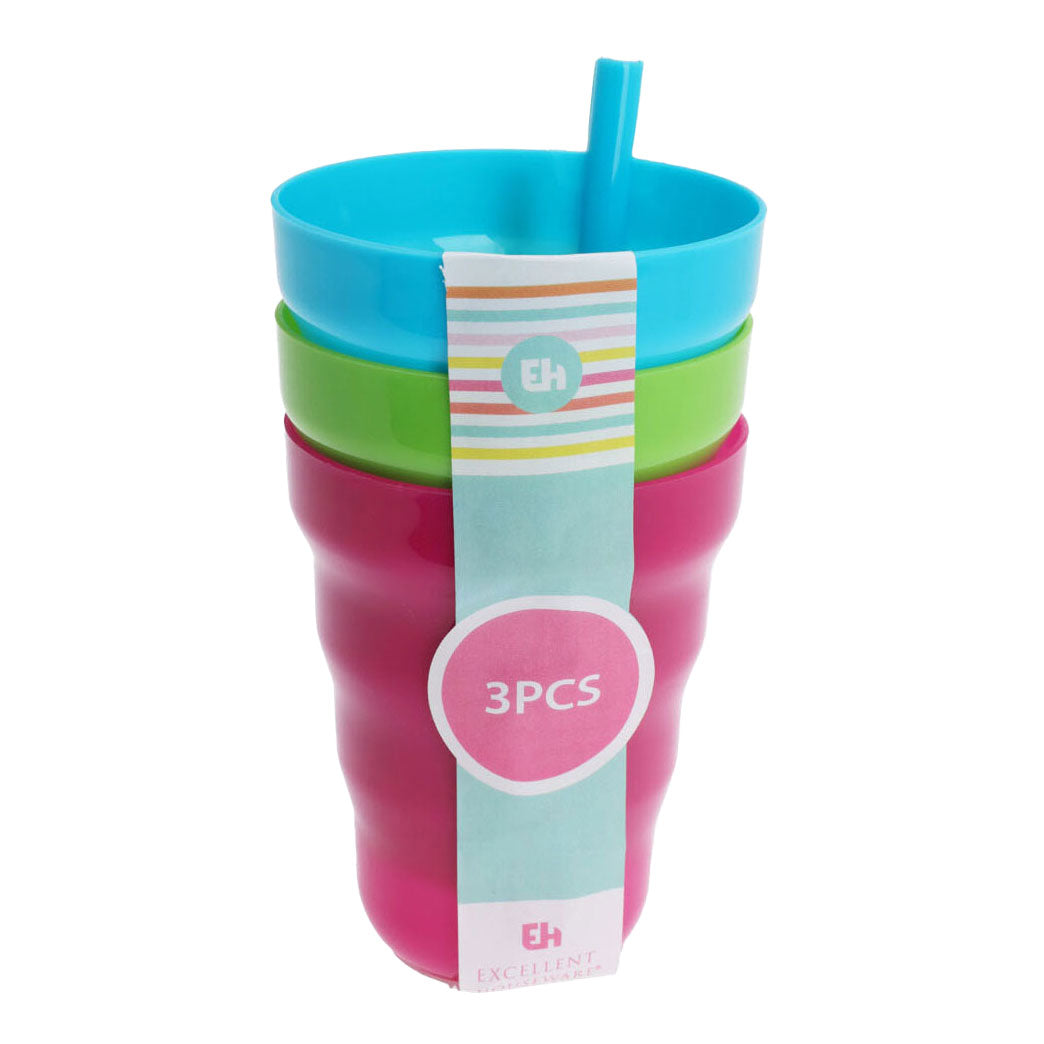 Tasse mit Stroh, 3st.