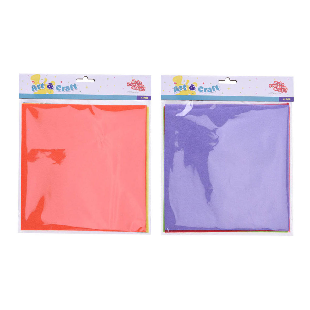 farbiges Filz 22x22cm, 4st.