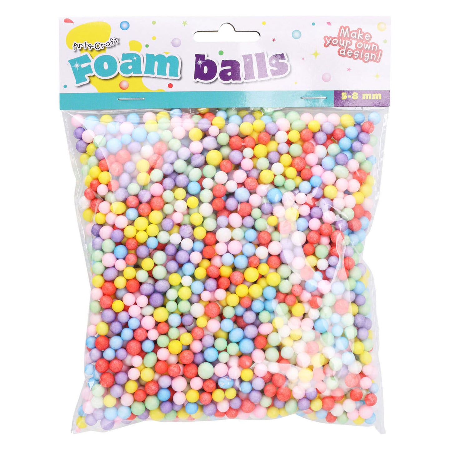 Farbige Foambal-Kugeln, 5-8 mm.