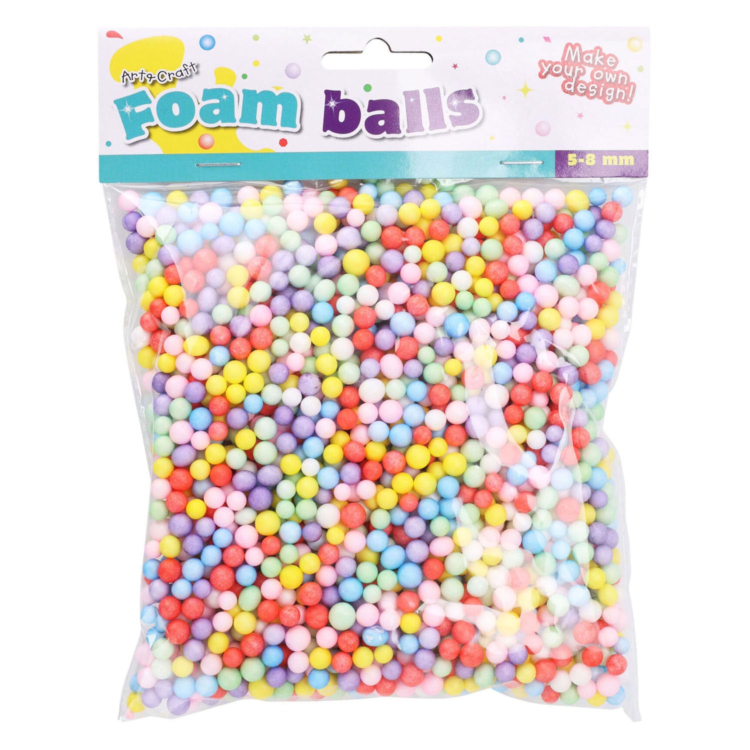 Farbige Foambal-Kugeln, 5-8 mm.