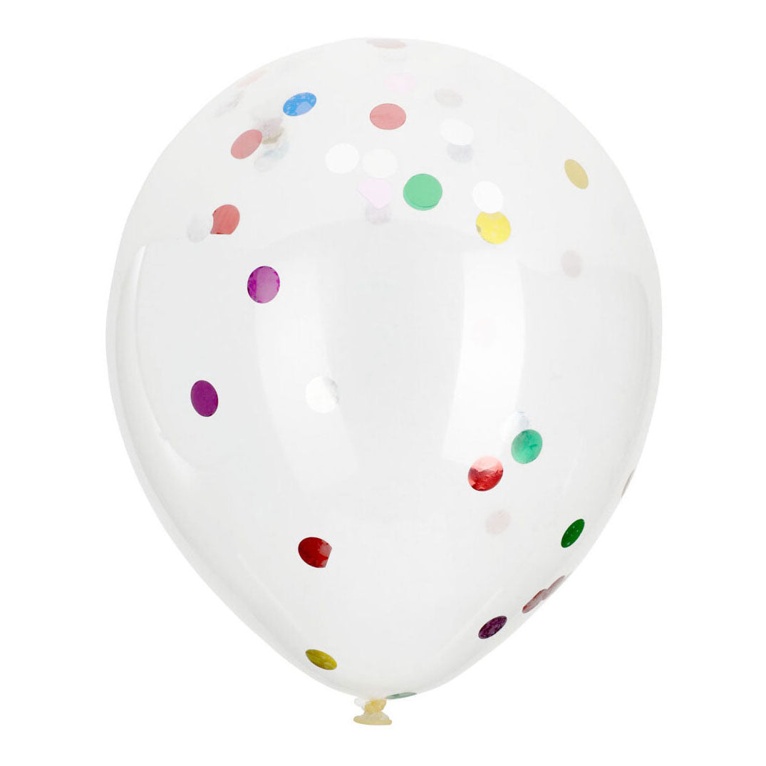 Luftballons mit Konfetti Multi Colors, 8st.