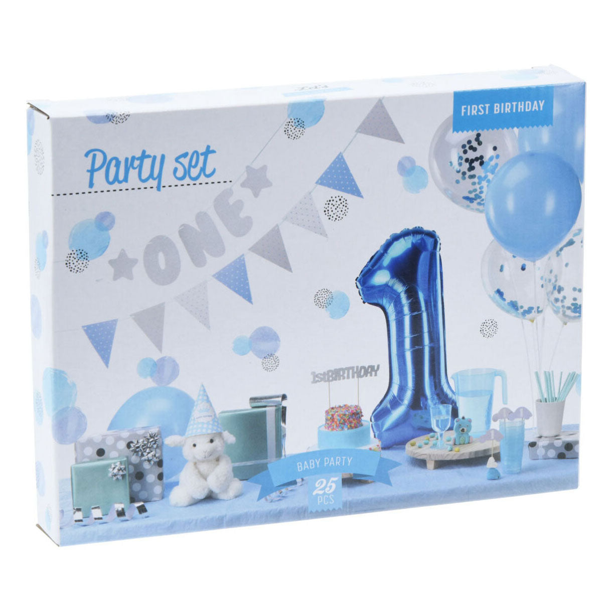 Set Party Decoration 1. Geburtstag Blue Boy, 9dlg.