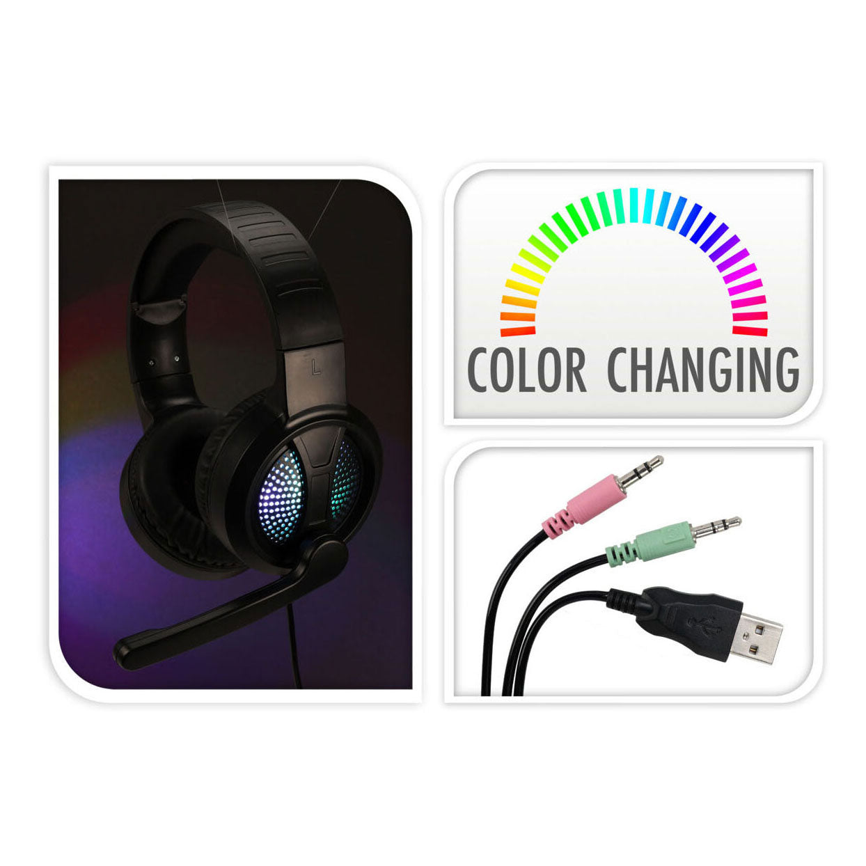 Headset -Spiele mit Mikrofon und Licht