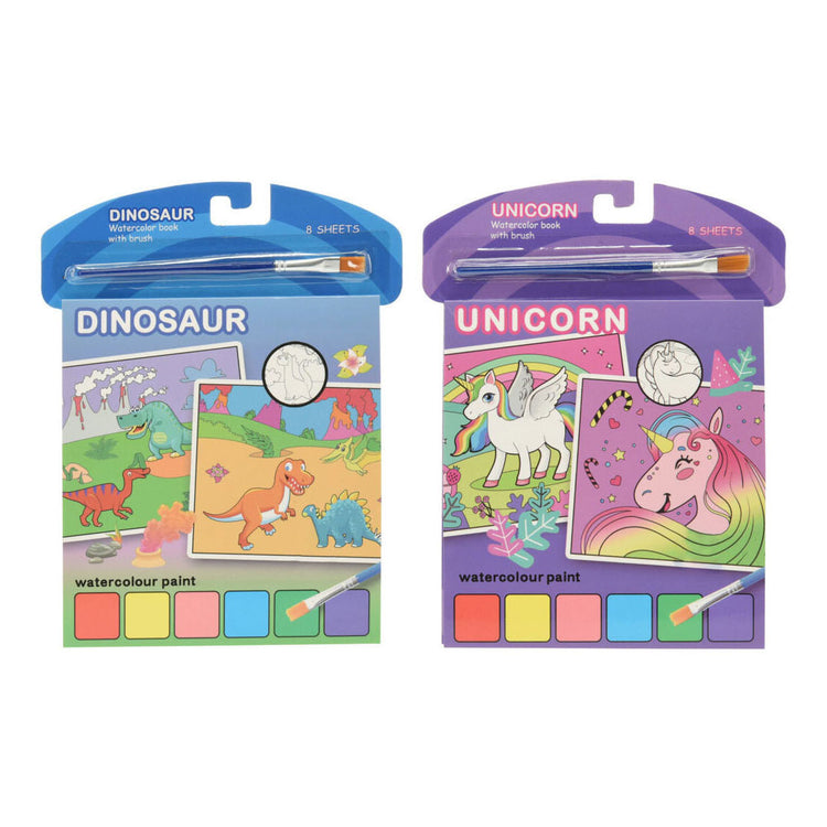 Aquarellbuch Eenhoorn oder Dino