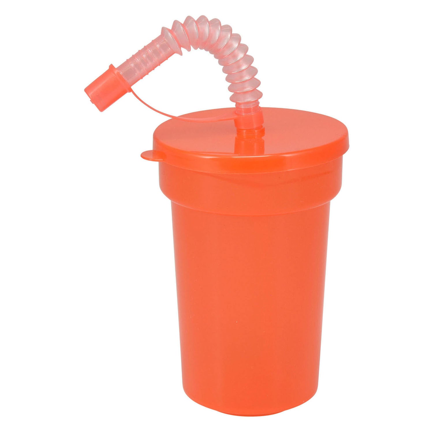 Farbige Trinkbecher mit Strohhalm, 6-tlg.