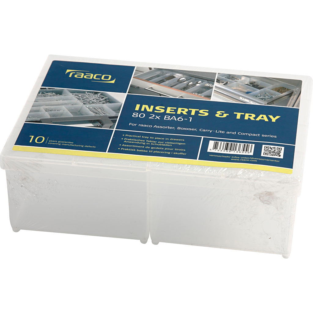 Raaco Insetbox, Größe ba6-1, H: 80 mm, Größe 157x109 mm, 2 Stück 1 Box