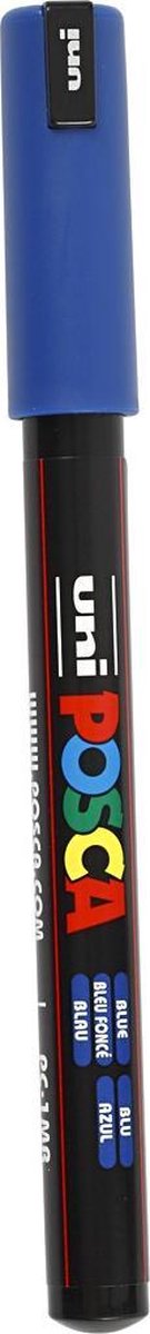 UNI-POSCA POSCA-Marker, AFM PC-1MR, Leitungsdicke 0,7 mm, Extra-Fine, Blau, 1 Stück