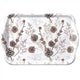 Ambiente Tablett 13x21cm Tannenzapfen weiß