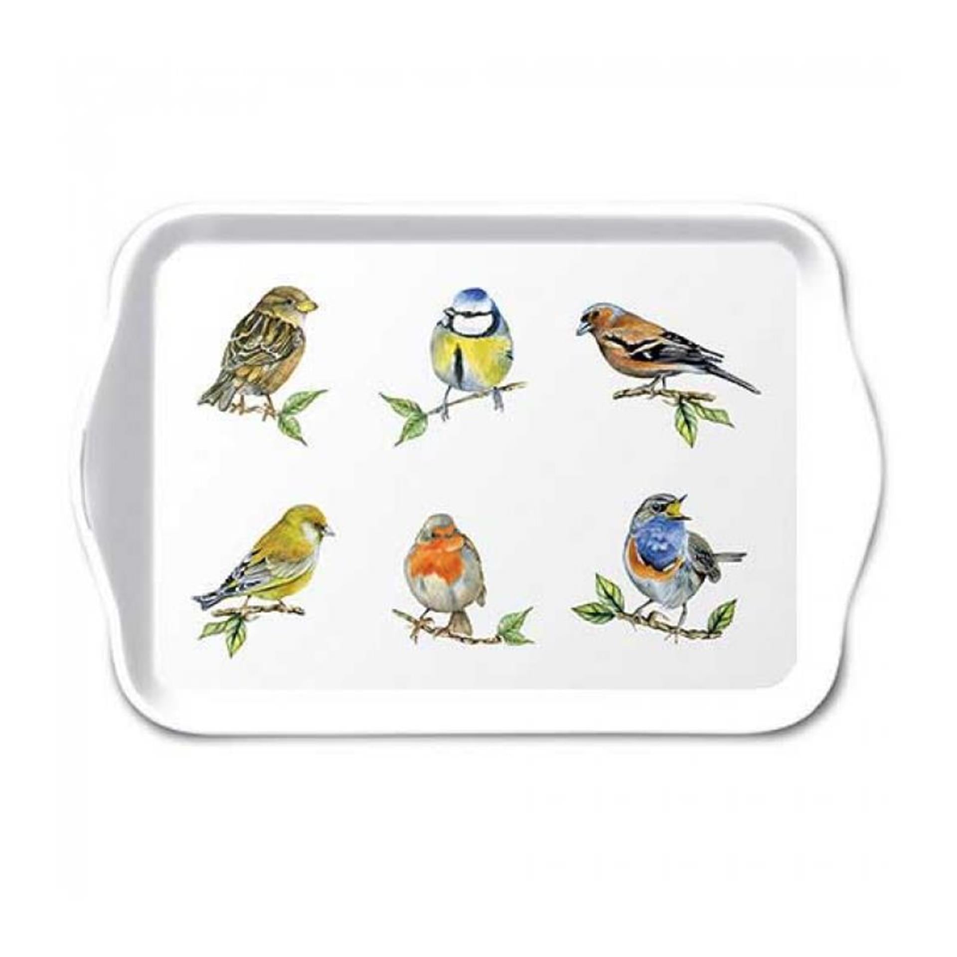 Ambiente Tablett 13x21cm Vogelart weiß