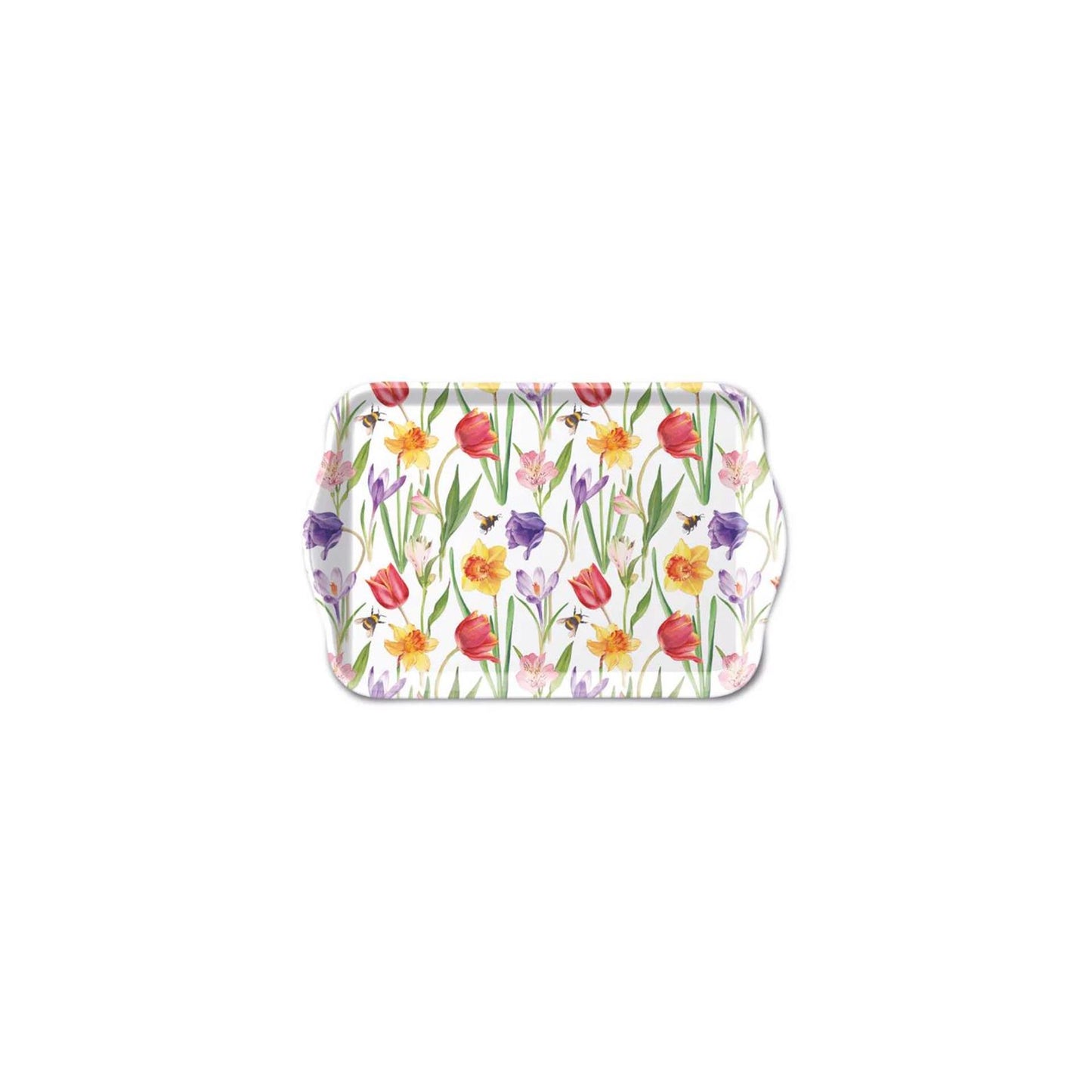 Ambiente Tablett Melamin 13x21 cm Blumen im Frühling