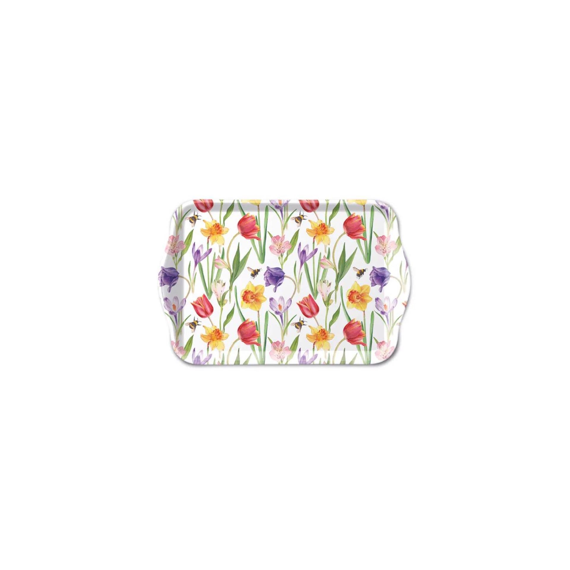 Ambiente Tablett Melamin 13x21 cm Blumen im Frühling