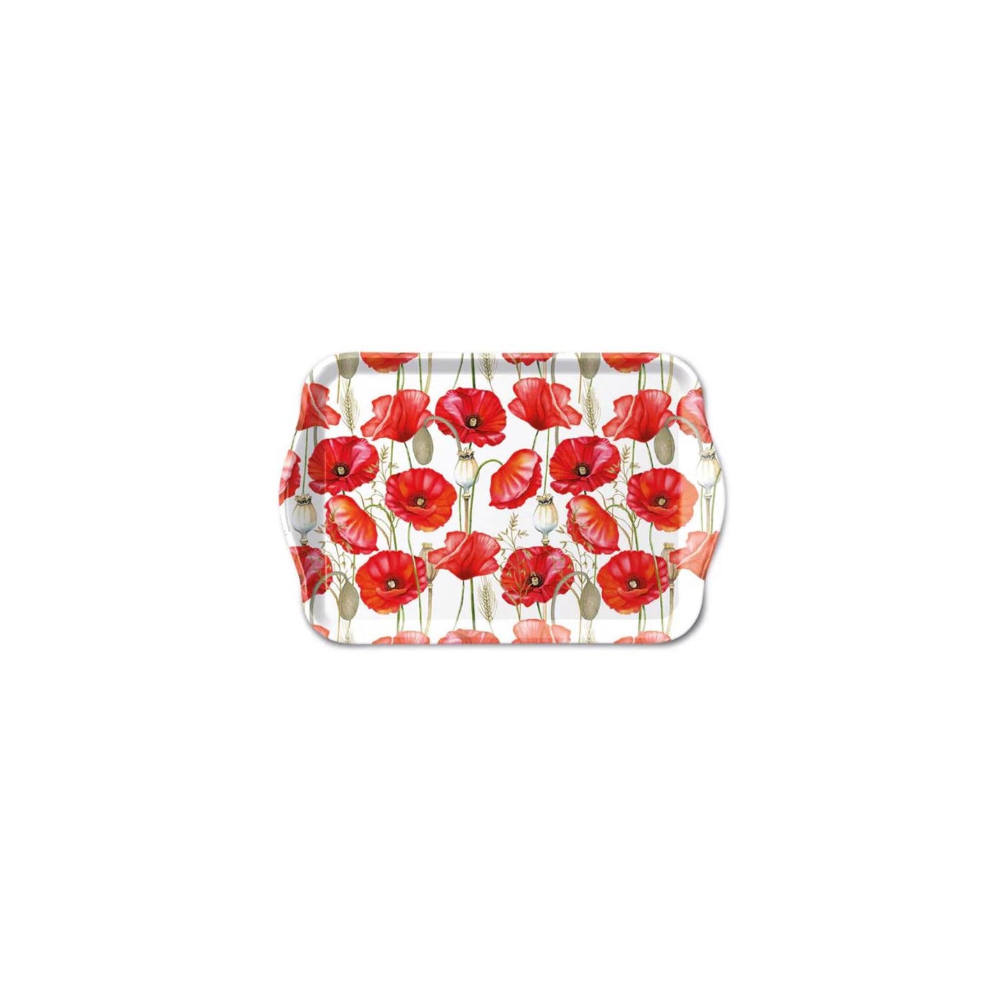 Ambiente Tablett Melamin 13x21cm Mohn ganz in weiß