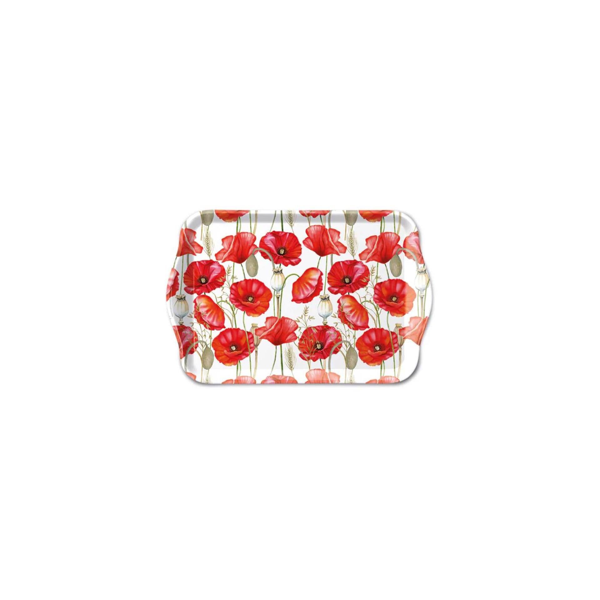 Ambiente Tablett Melamin 13x21cm Mohn ganz in weiß