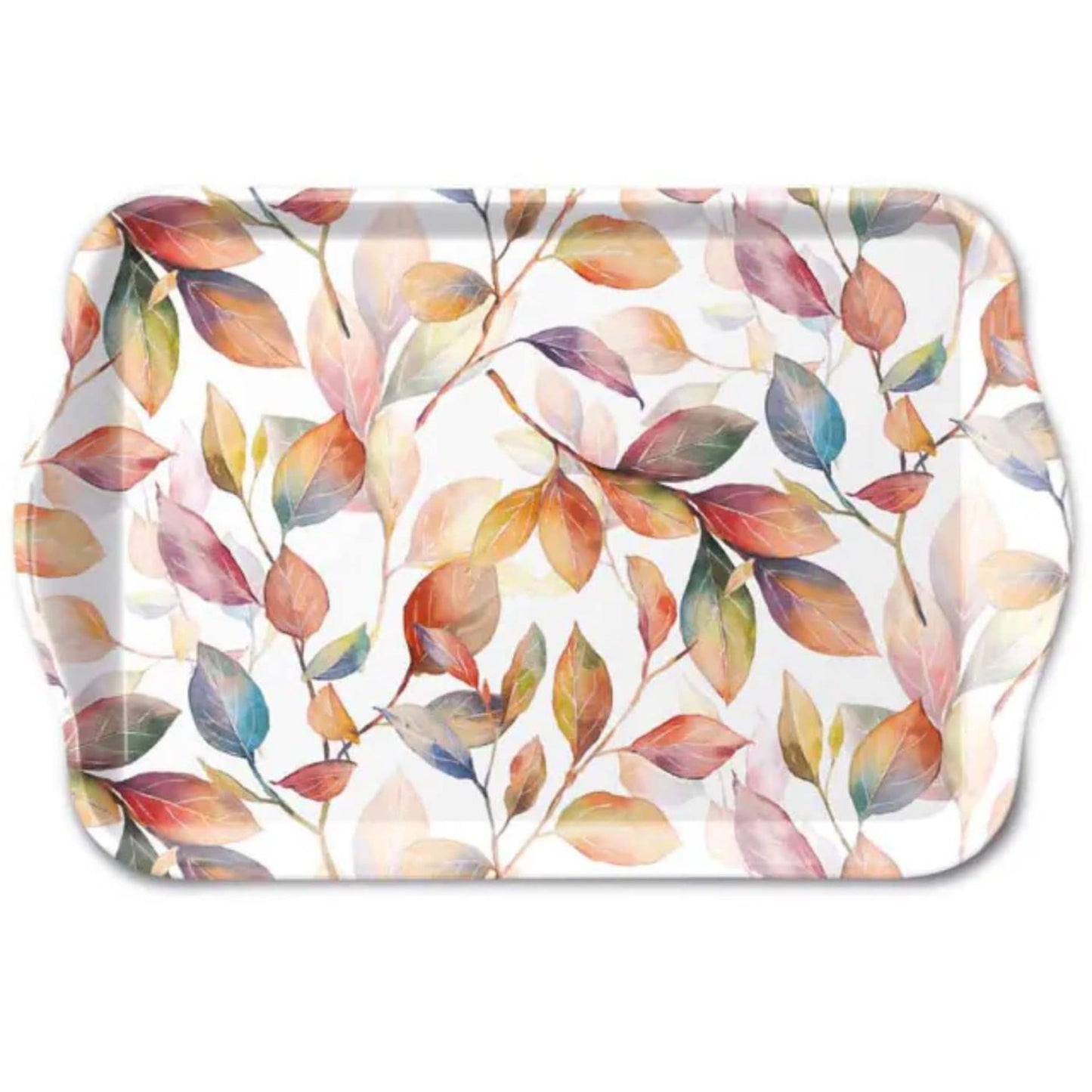 Ambiente Tablett Melamin bunte Blätter 13x21 cm