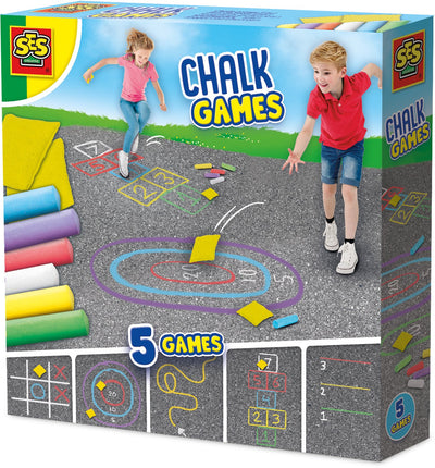 SES Sidewalk Chalk Games 5in1