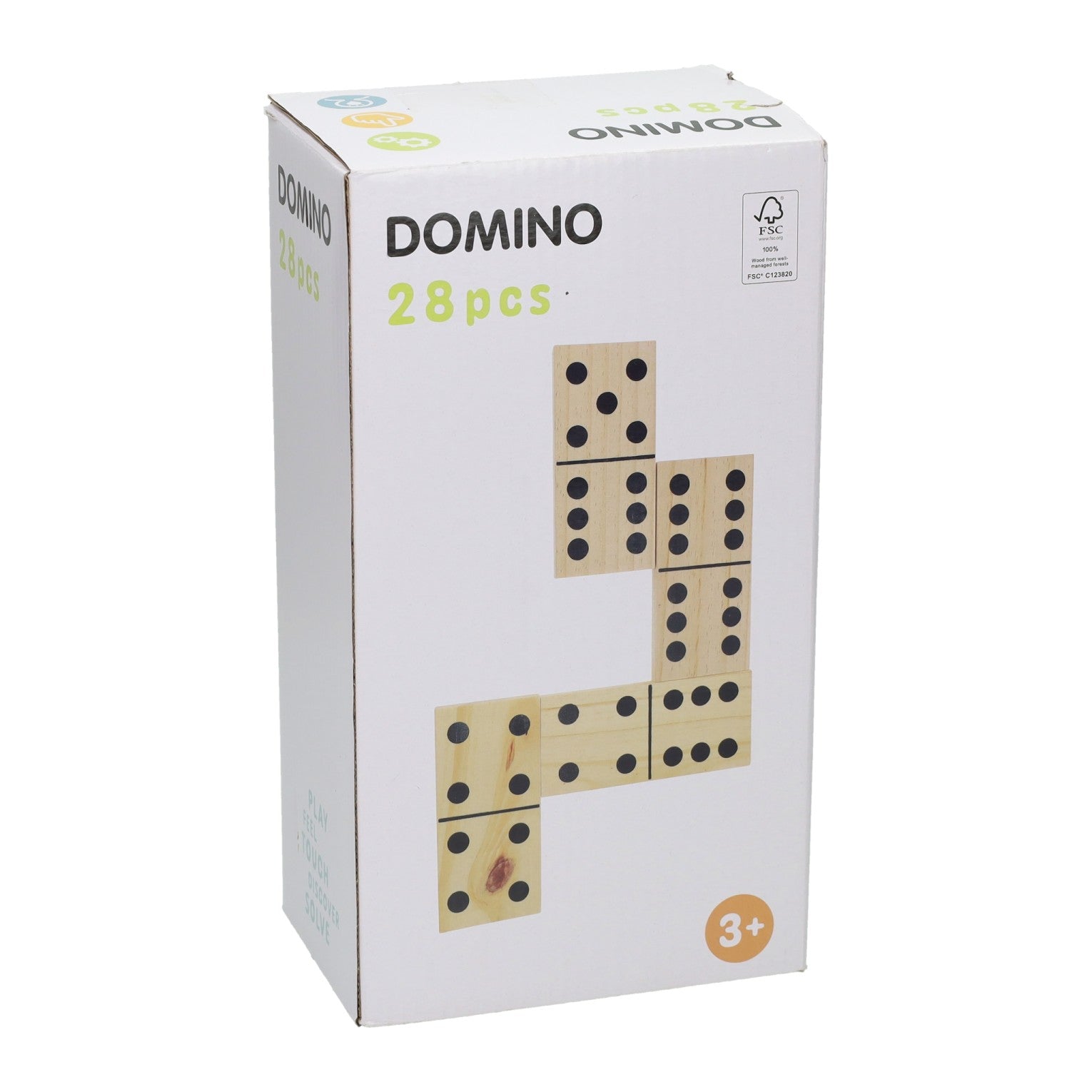 Großes Dominospiel aus Holz – 28 Teile.