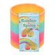 Treppenfeder in Regenbogenfarben – 9,5 x 10,5 cm
